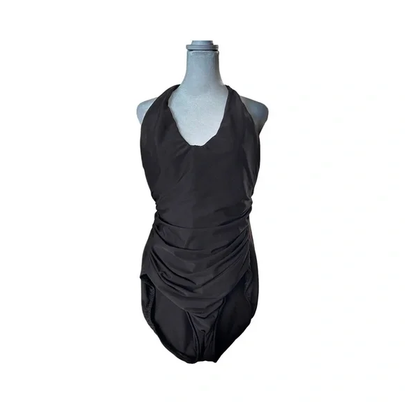 Miraclesuit One-Piece Swimsuit 14D halter top brown - Picture 1 of 6